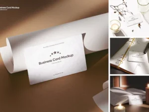 business card mockup with ambient shadow
