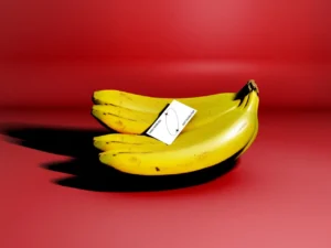 business card mockup with banana