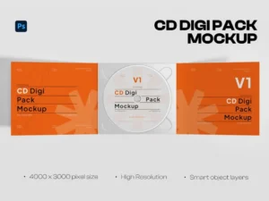 cd digi pack mockup