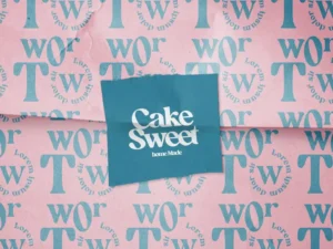 cake packaging label sticker template mockup