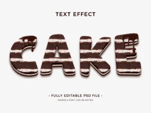 cake text effect design