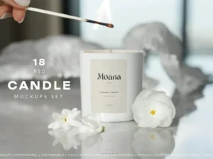 candle mockups set