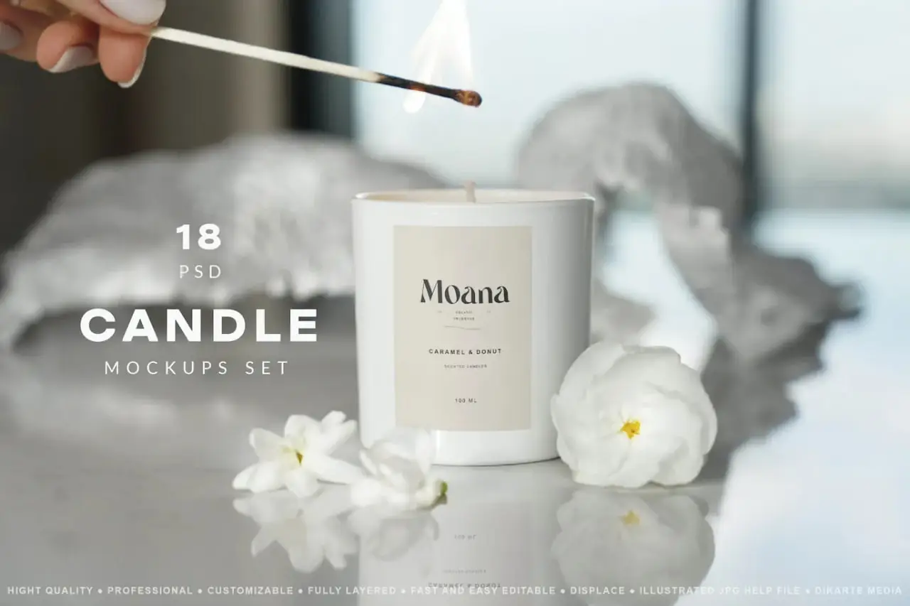 Candle Mockups Set 1 candle mockups set