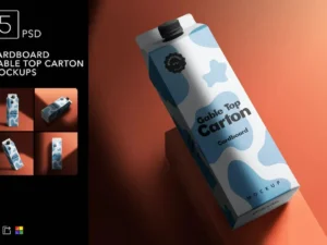 cardboard gable top carton mockups