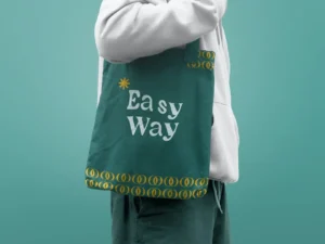 casual tote bag apparel mockup