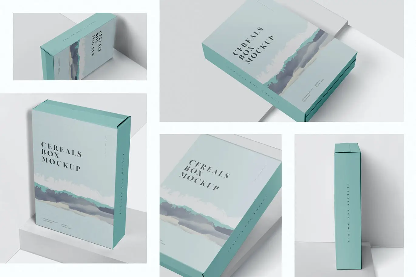Cereals Box Mockup - Big Size Rectangular Shape