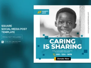 charity activity campaign square social media post template