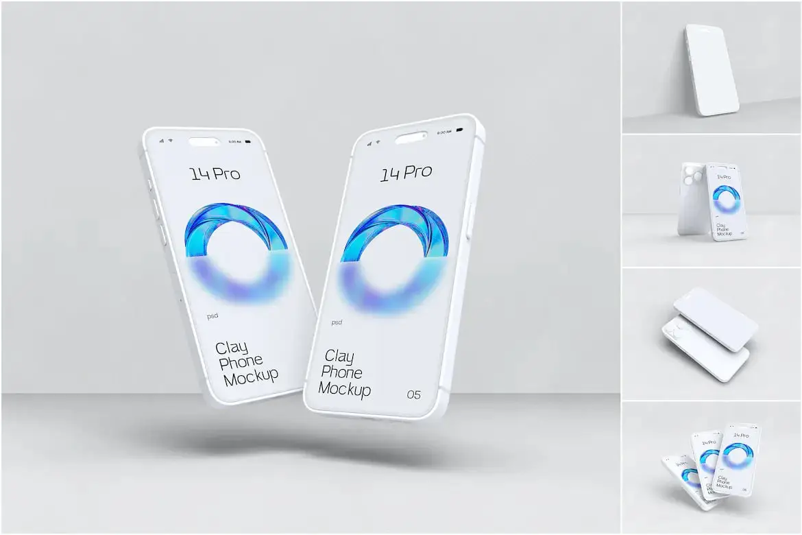 Clay Minimal Iphone 14 Pro Max Mockups