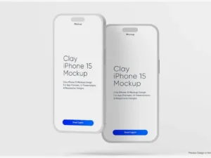 clay iphone 15 screen mockup