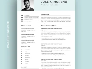 clean and simple resume cv template design