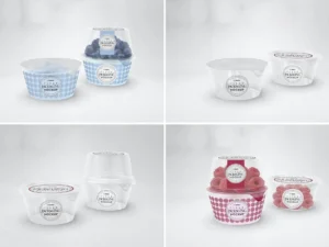 clear tubs flat or dome lid mockup