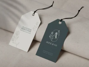 close up on label tag mockup