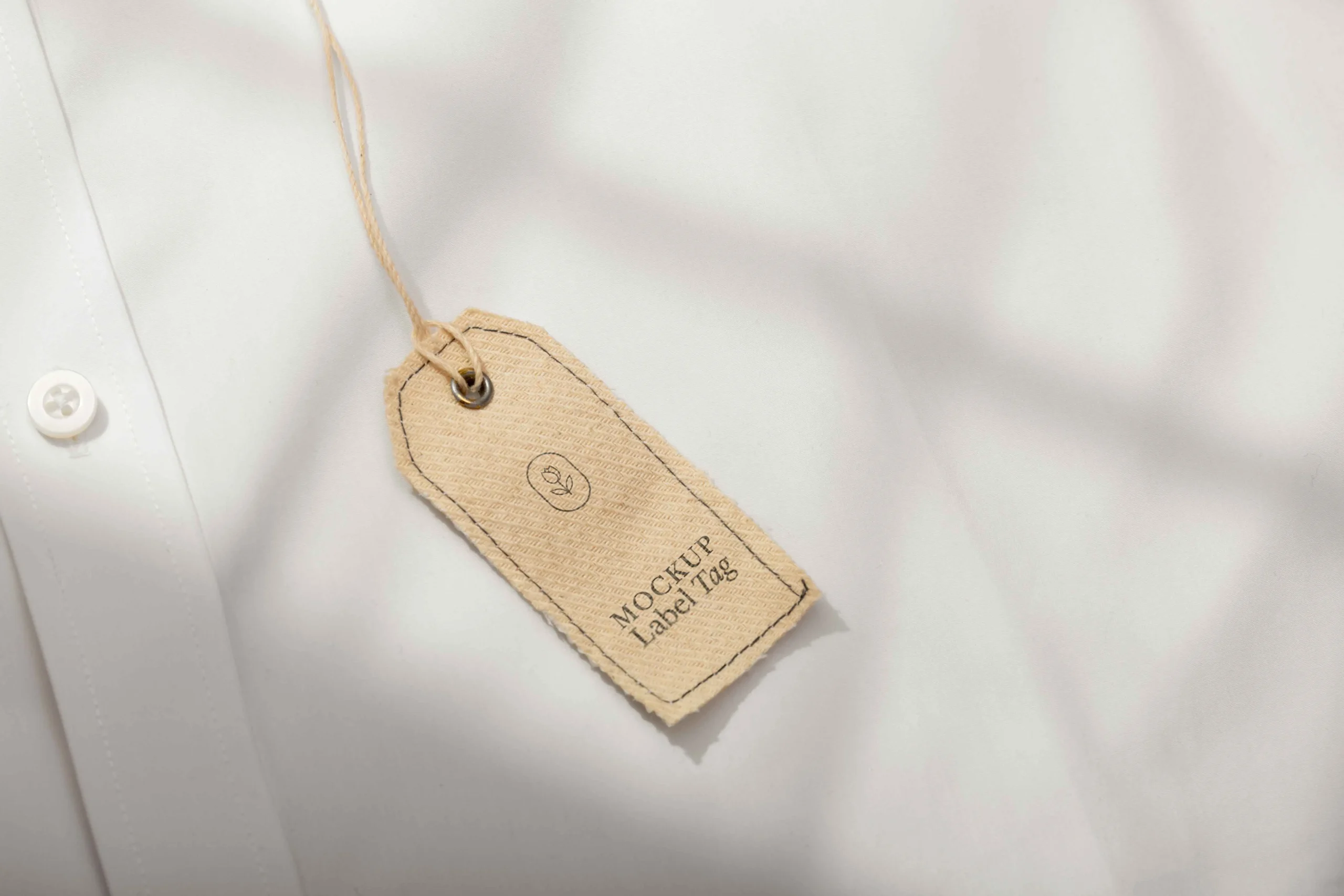 Clothing Label Mock-Up With Textile Fabric