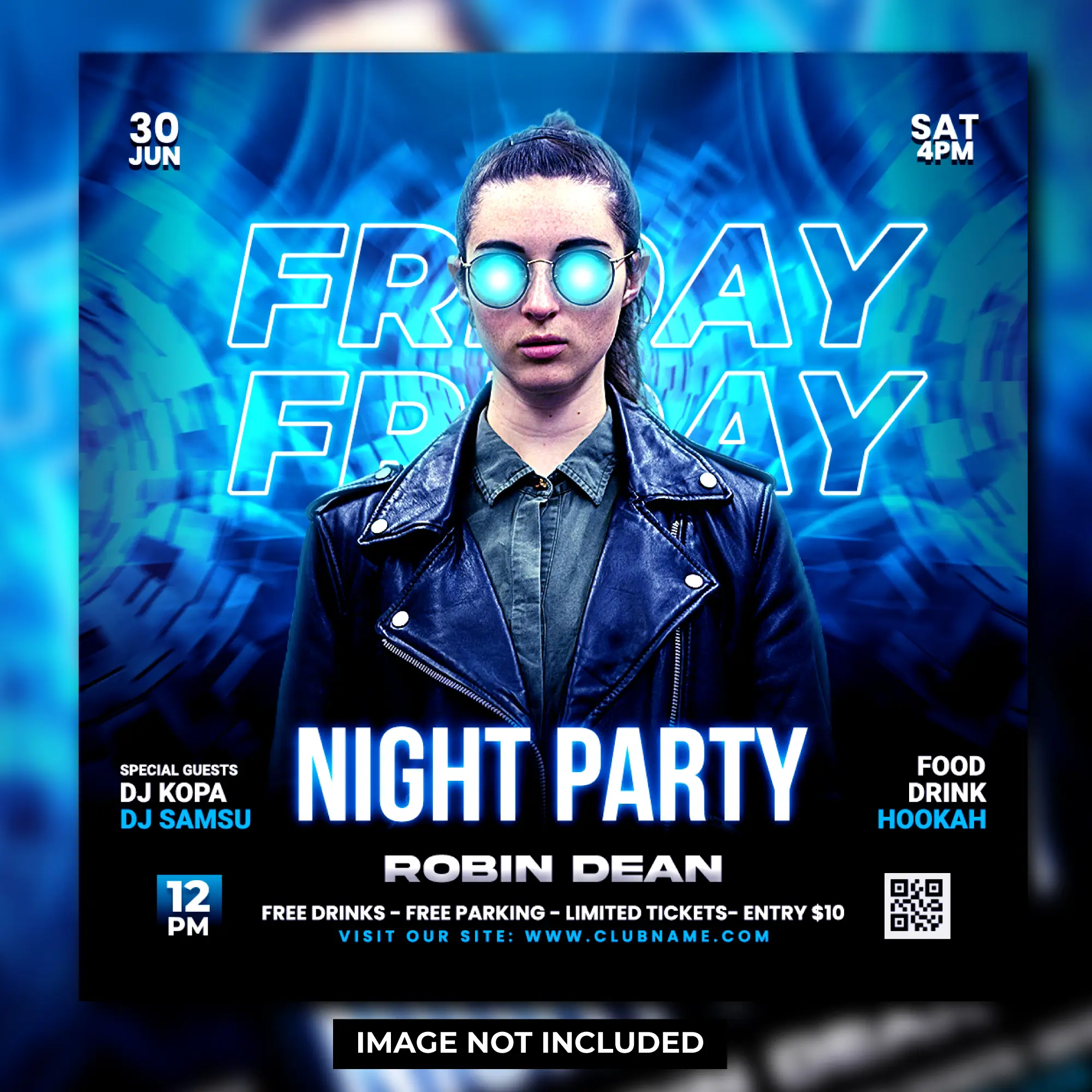 Club DJ Party Flyer Social Media Post And Web Banner Template