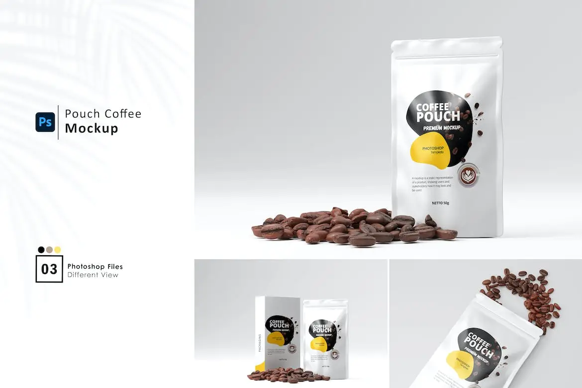 Coffee Pouch Packaging Mockup