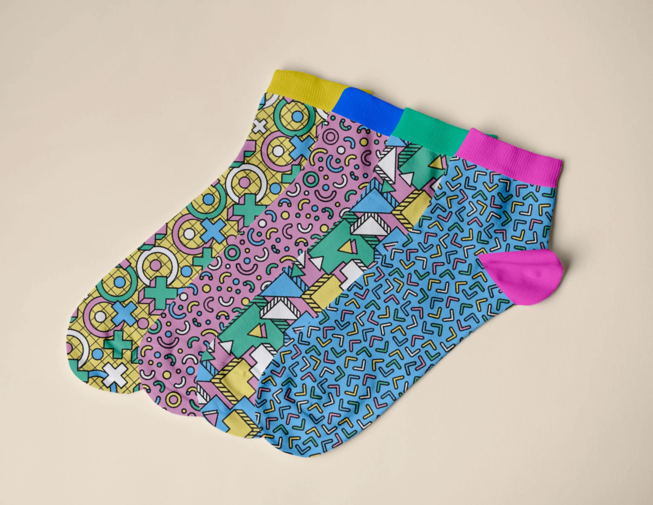 Color Socks Design Mockup