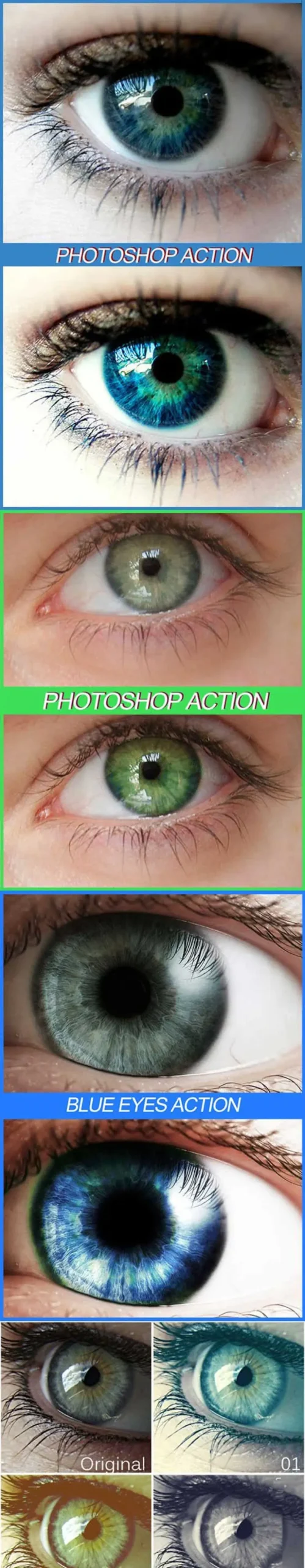 Colored &amp; Bright Eyes Actions For Photoshop