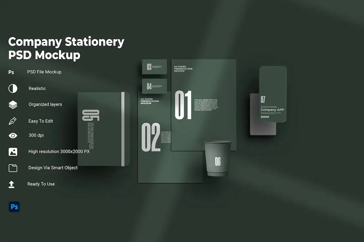 Company Stationery Psd Mockup
