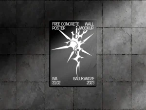 concrete wall poster mockups psd
