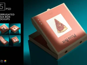 corrugated pizza box mockups