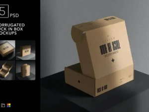 corrugated tuck in box mockups