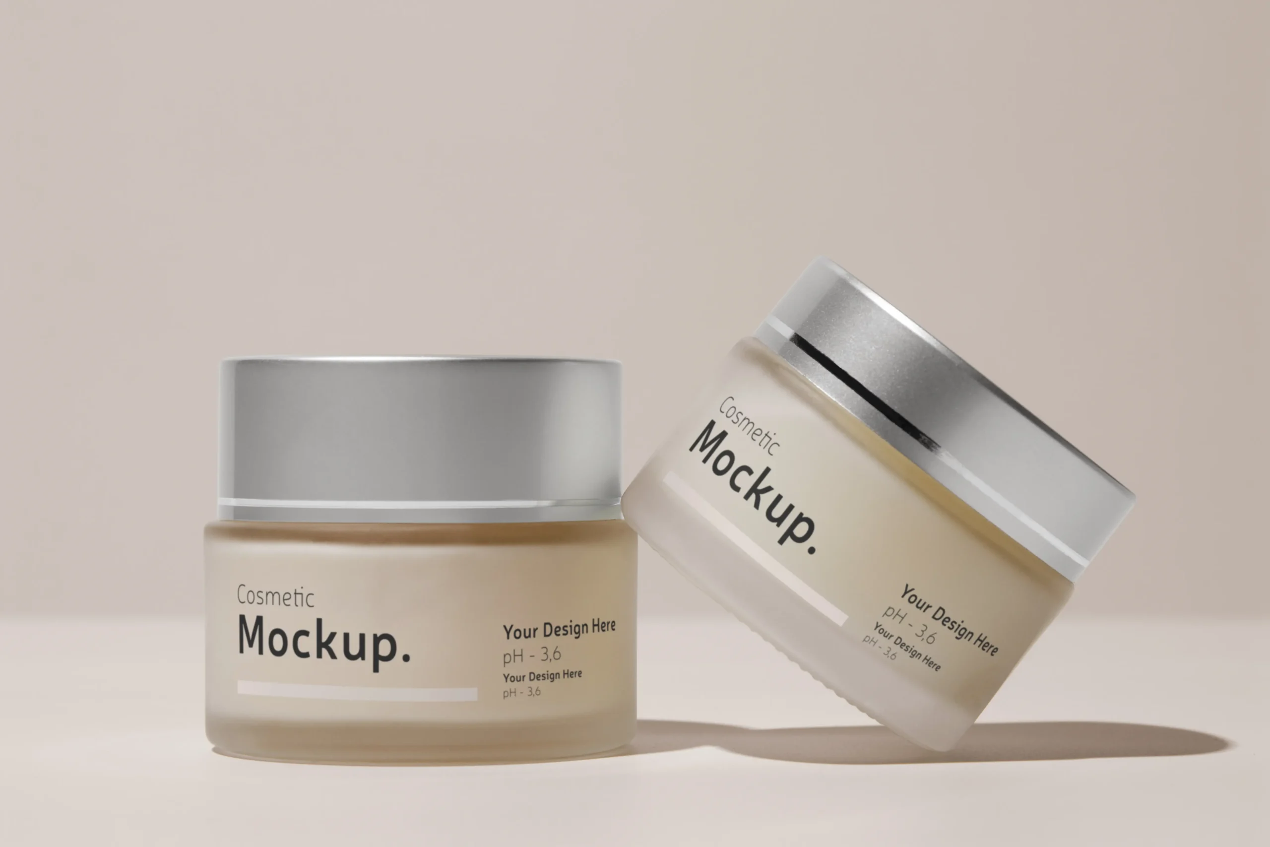Cream Containers Arrangement Mockup