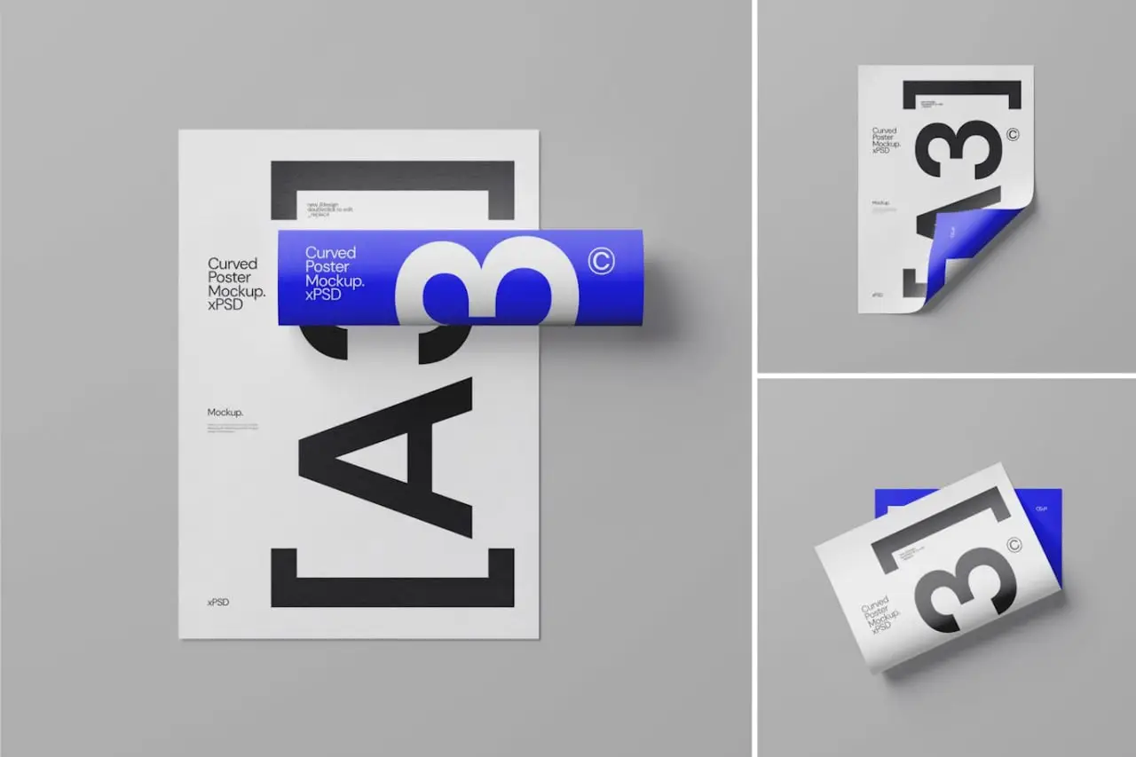 Curved Poster Mockup