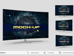 curved smart tv mockup