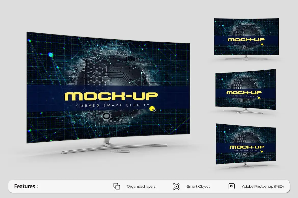 Curved Smart Tv Mockup
