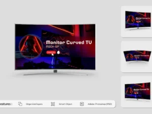 curved tv mockup