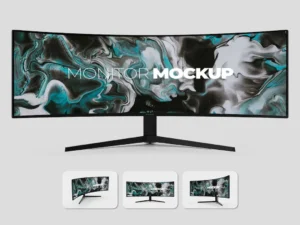 curved ultrawide monitor mockup