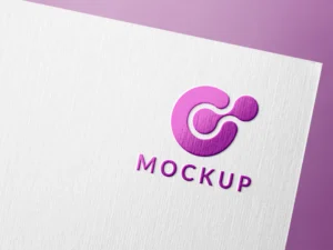 cut out logo mock up on paper