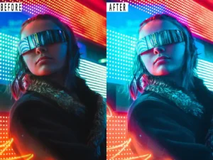 cyberpunk portrait photoshop action lightrom