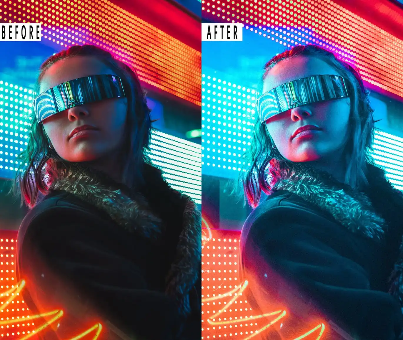 Cyberpunk Portrait Photoshop Action &amp; Lightrom