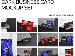 dark business card mockup set 23