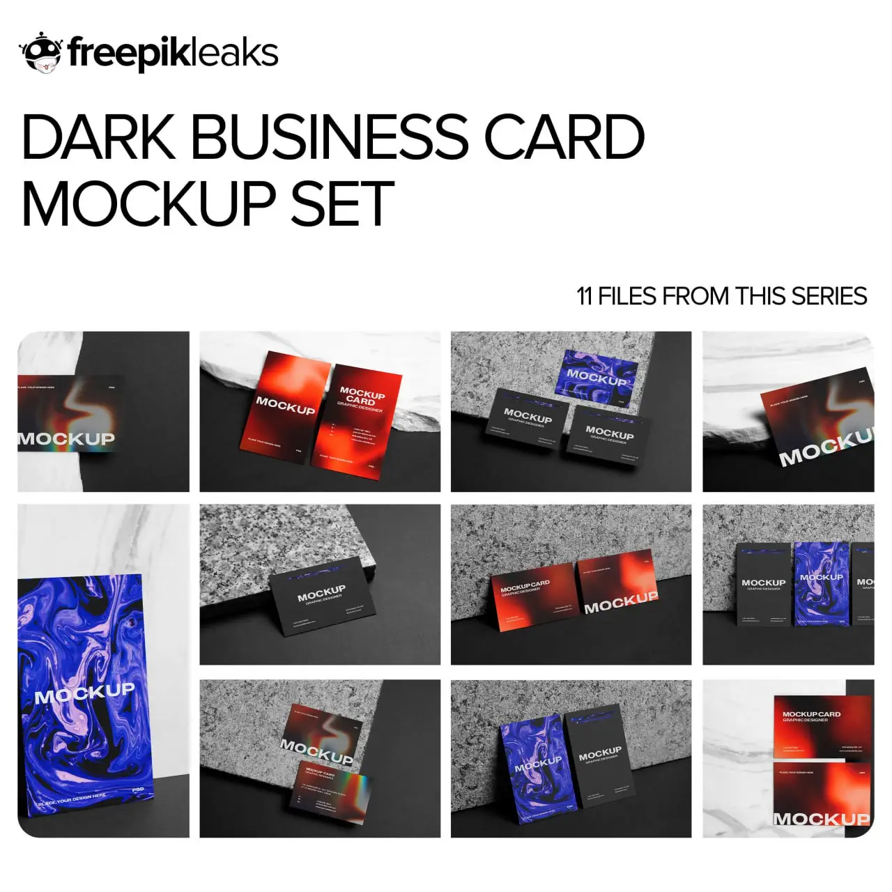 Dark Business Card Mockup Set