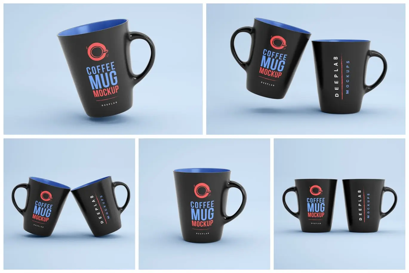 Dark Coffee Mug Mockup Set