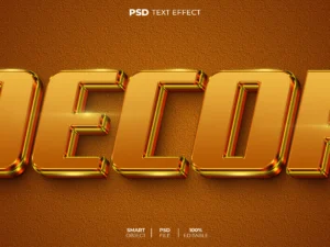 decor 3d editable text effect