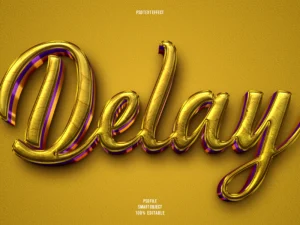 delay 3d editable text effect