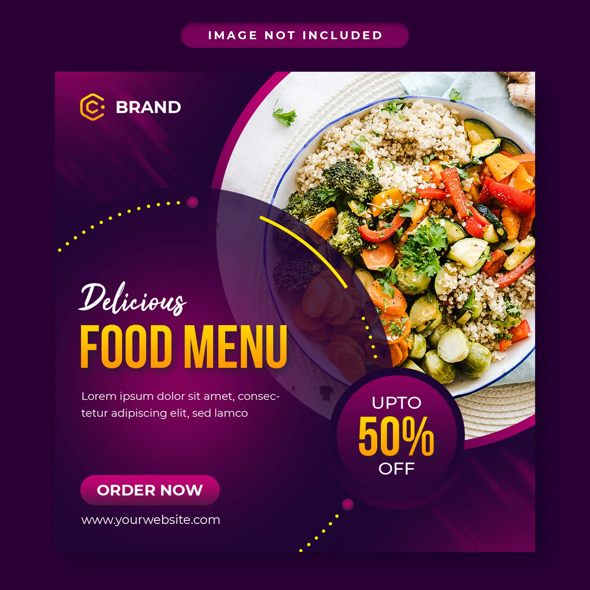 Delicious Food Social Media Post Web Banner Template