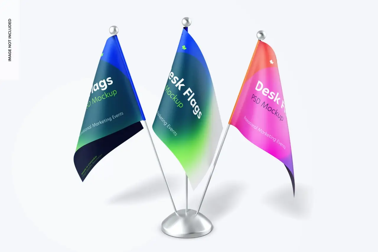 Desk Flags Mockup