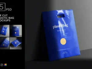 die cut plastic bag mockups