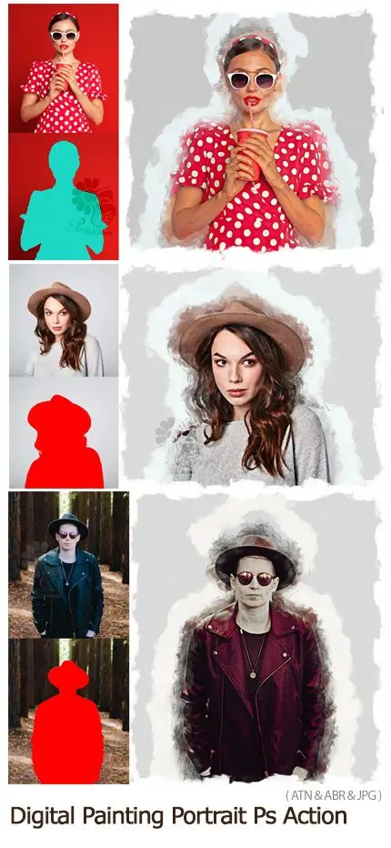 Digital Painting Portrait Photoshop Action