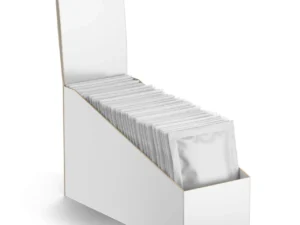 display box w sachets mockup