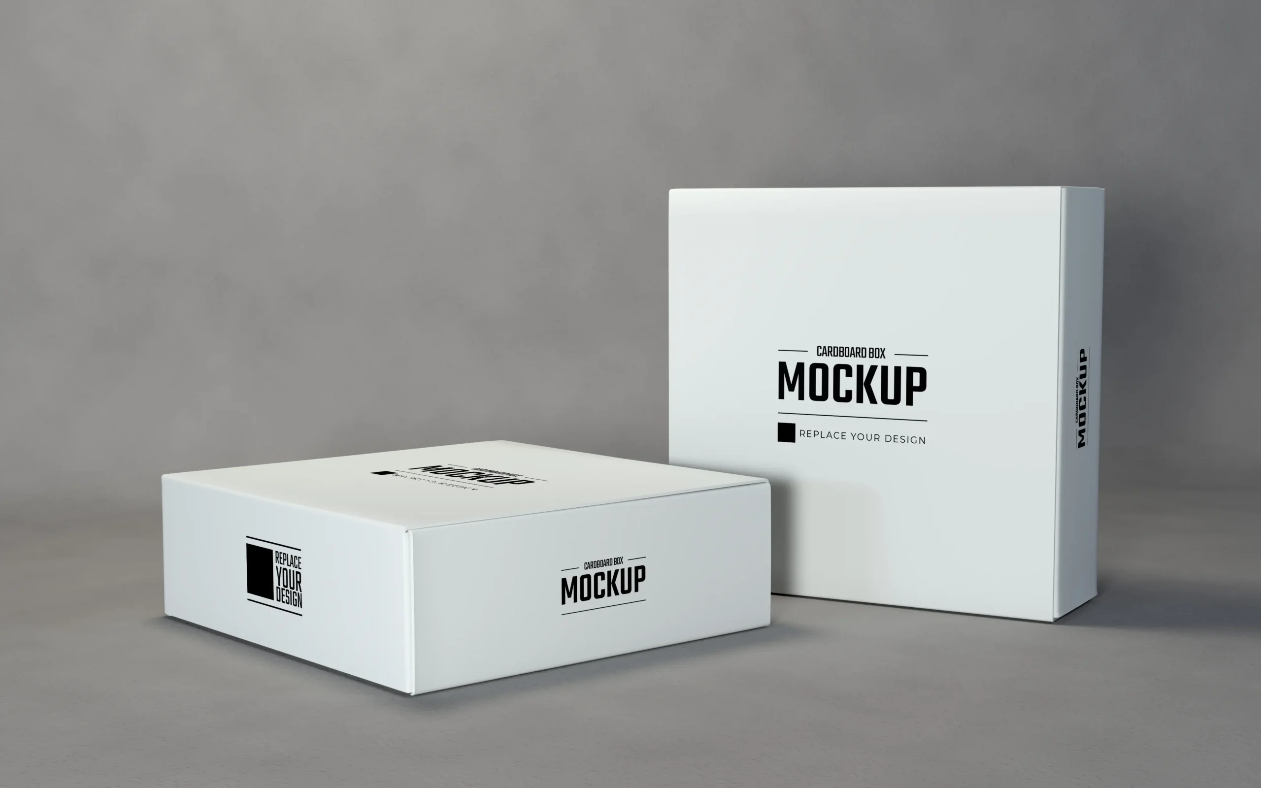 Display White Square Cardboard Boxes Mockup 6 display white square cardboard boxes mockup 3