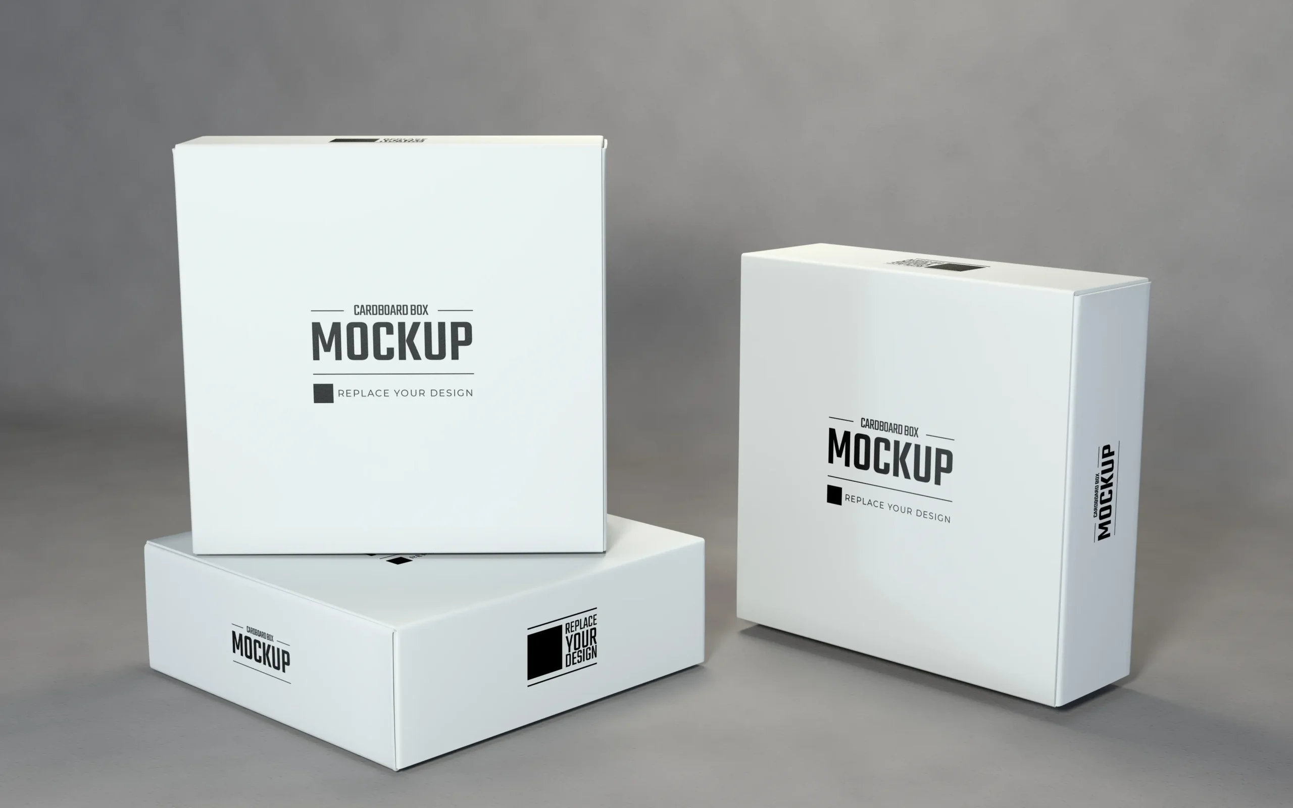 Display White Square Cardboard Boxes Mockup 4 display white square cardboard boxes mockup 1
