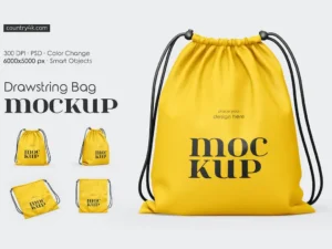drawstring bag mockup set 5