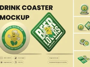 drink coaster mockup