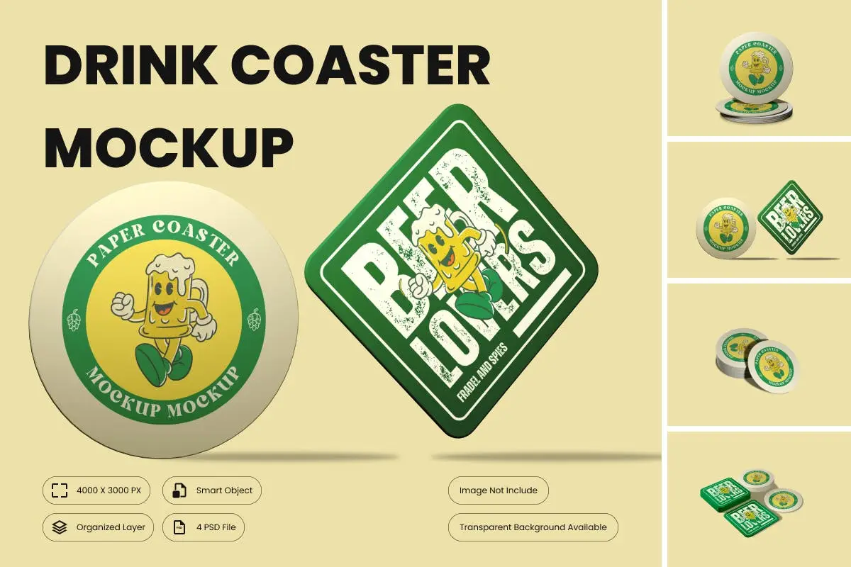 Drink Coaster Mockup