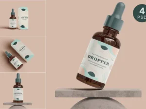 dropper bottle mockup with box 5
